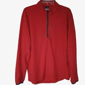 Fleece Long Sleeve Pullover Top Sweater Casual Therma-fit Nike 1/4 Zip Men Sz L